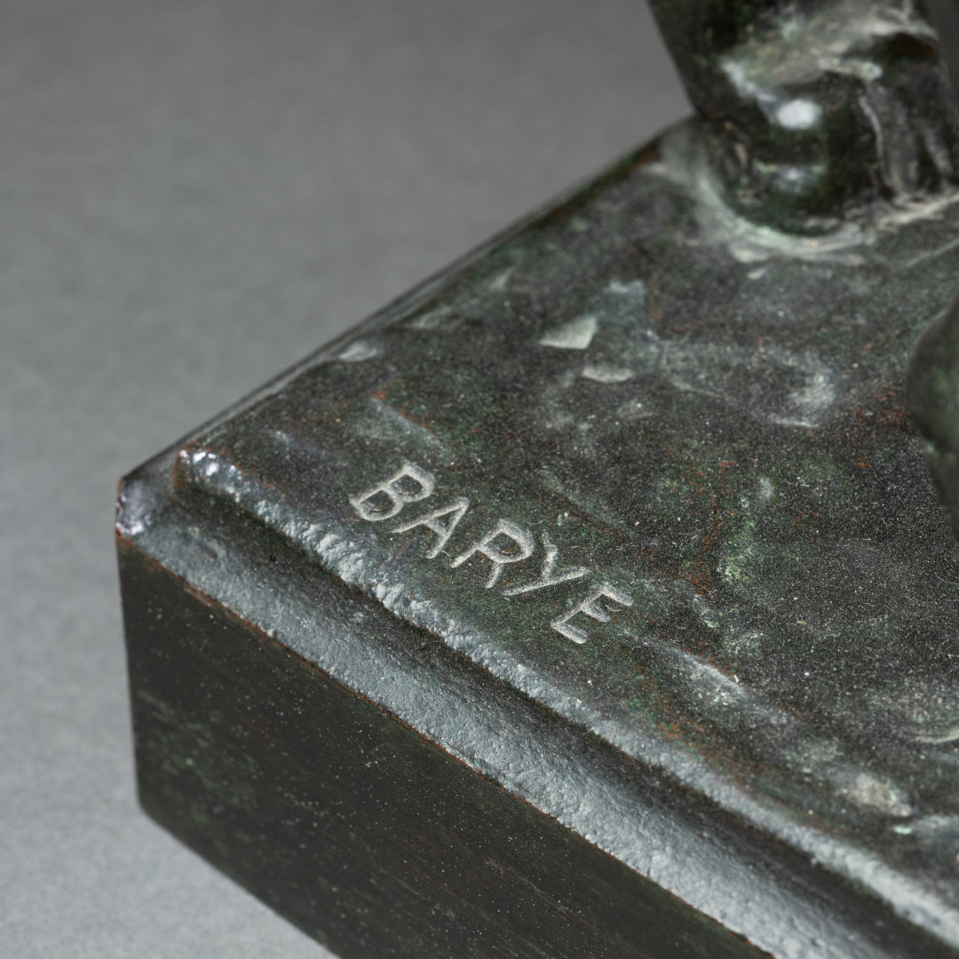 Panthère en marche - Bronze signé Barye