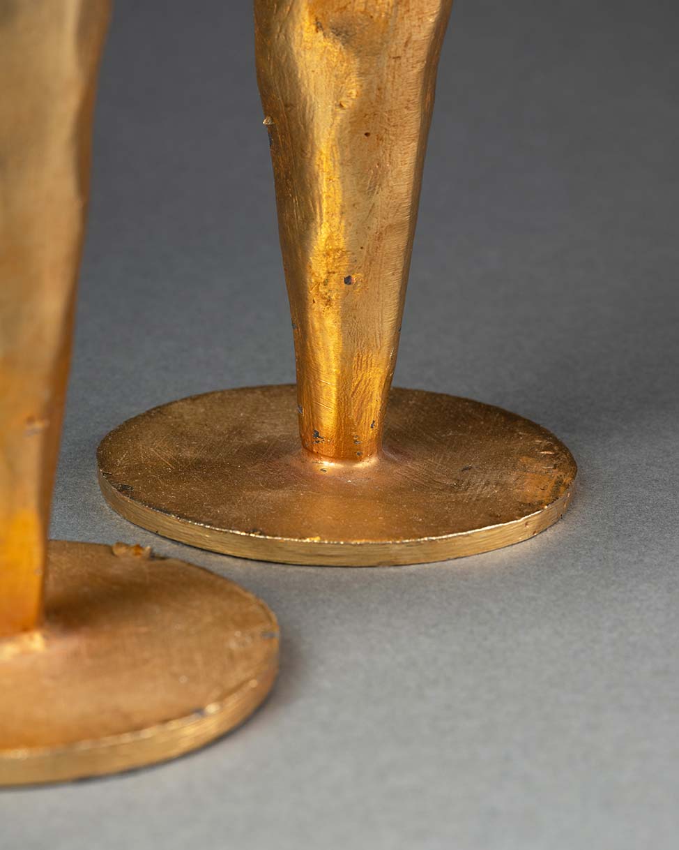 Paire de chandeliers en bronze doré - Milieu du XXème siècle