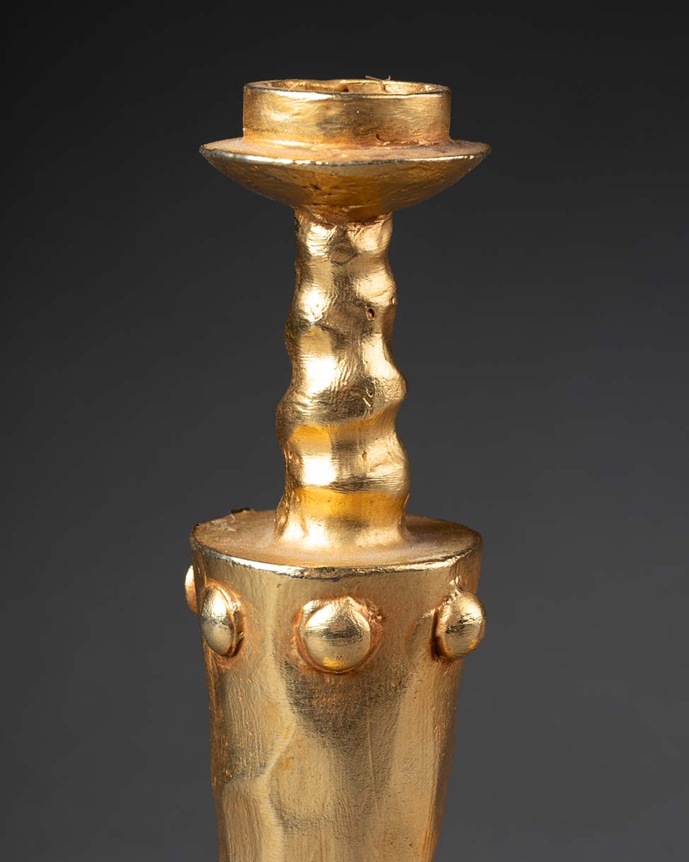 Paire de chandeliers en bronze doré - Milieu du XXème siècle