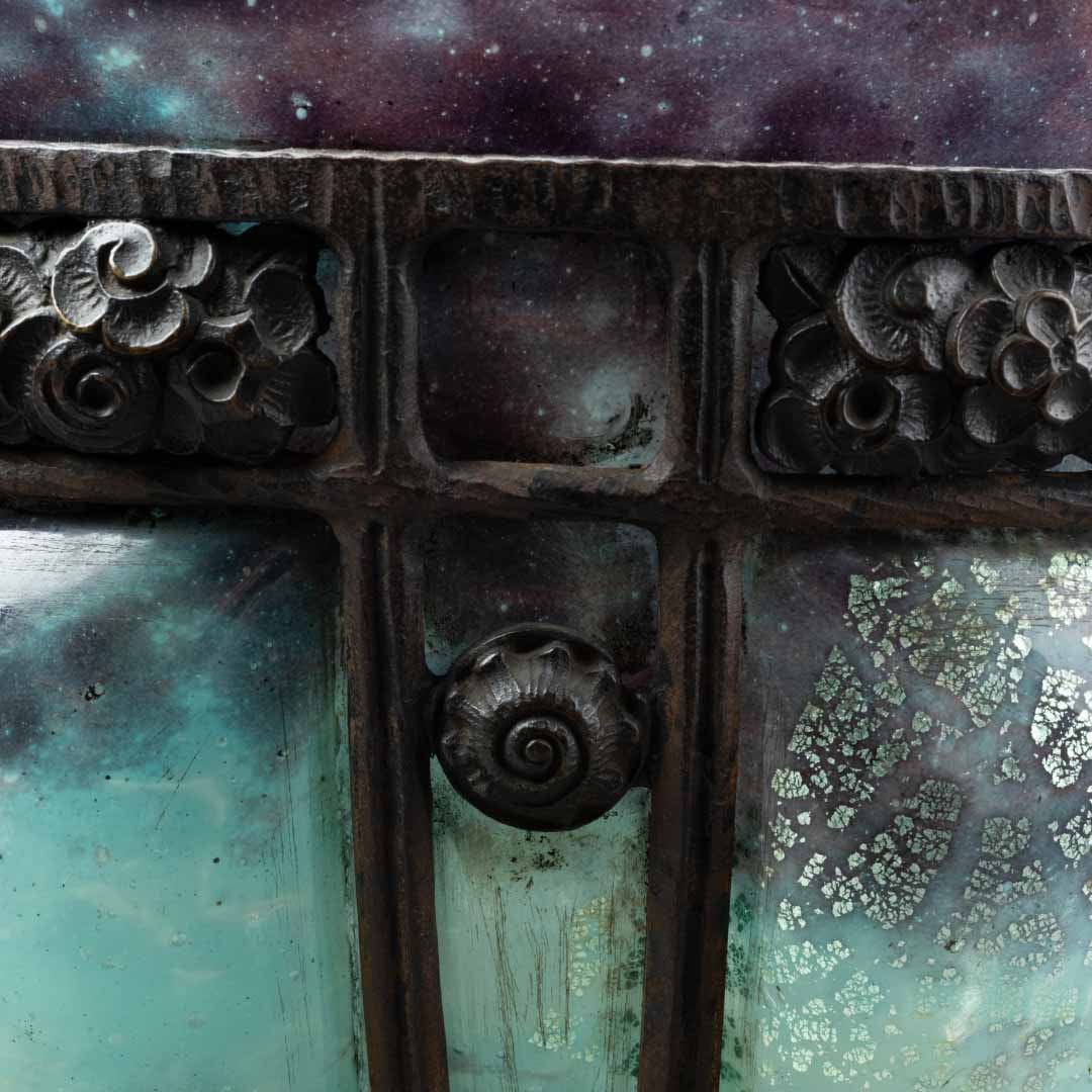 Coupe en pâte de verre et fer forgé - Daum Nancy