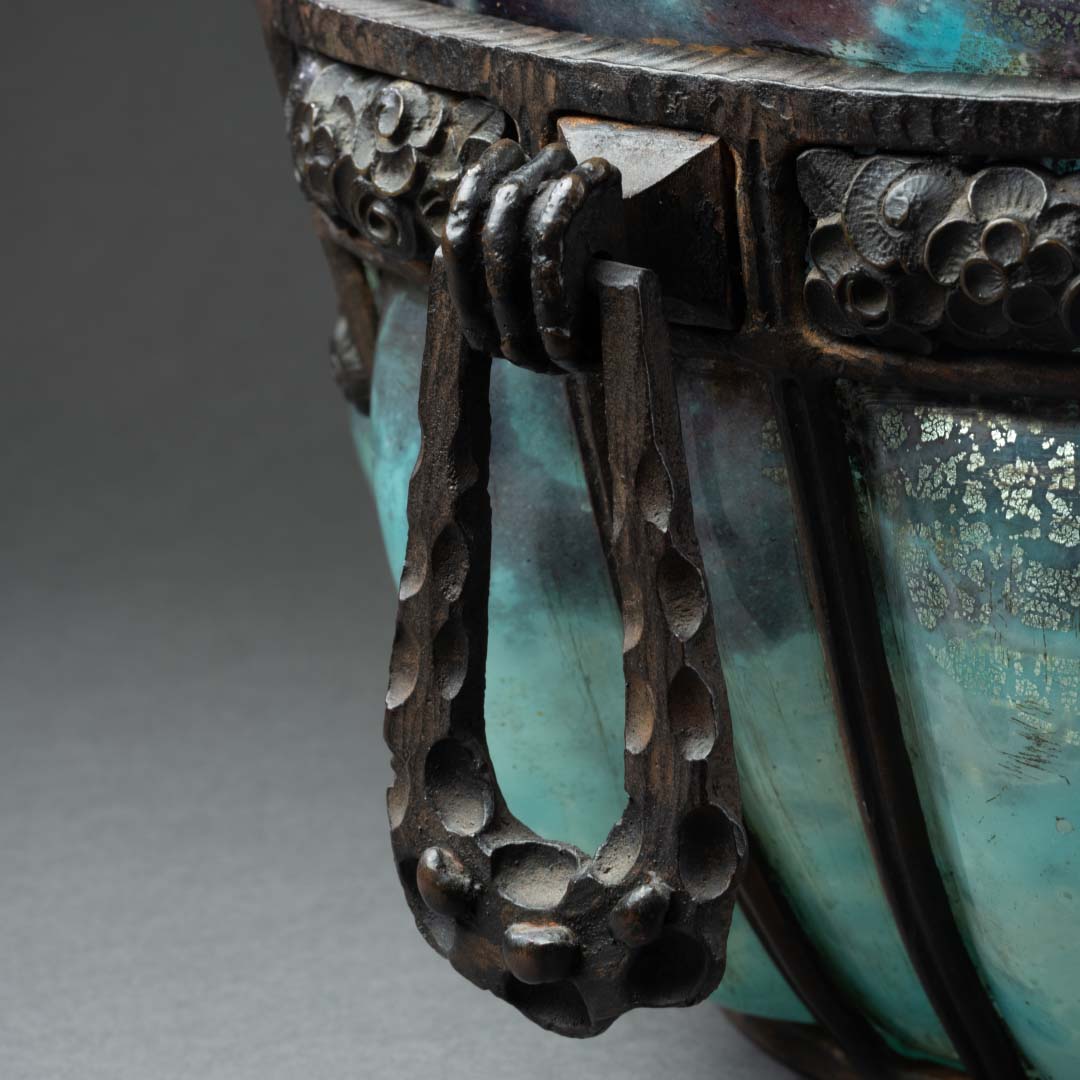 Coupe en pâte de verre et fer forgé - Daum Nancy