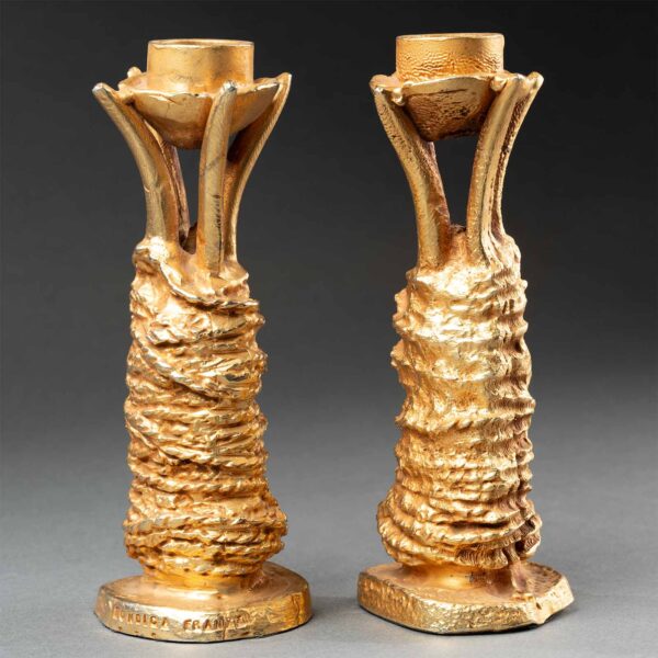 Paire de bougeoirs sculpturaux par Pierre Casenove pour Fondica
