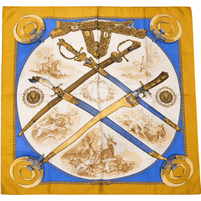 Carré Hermès : Modèle "Les armes de chasse"