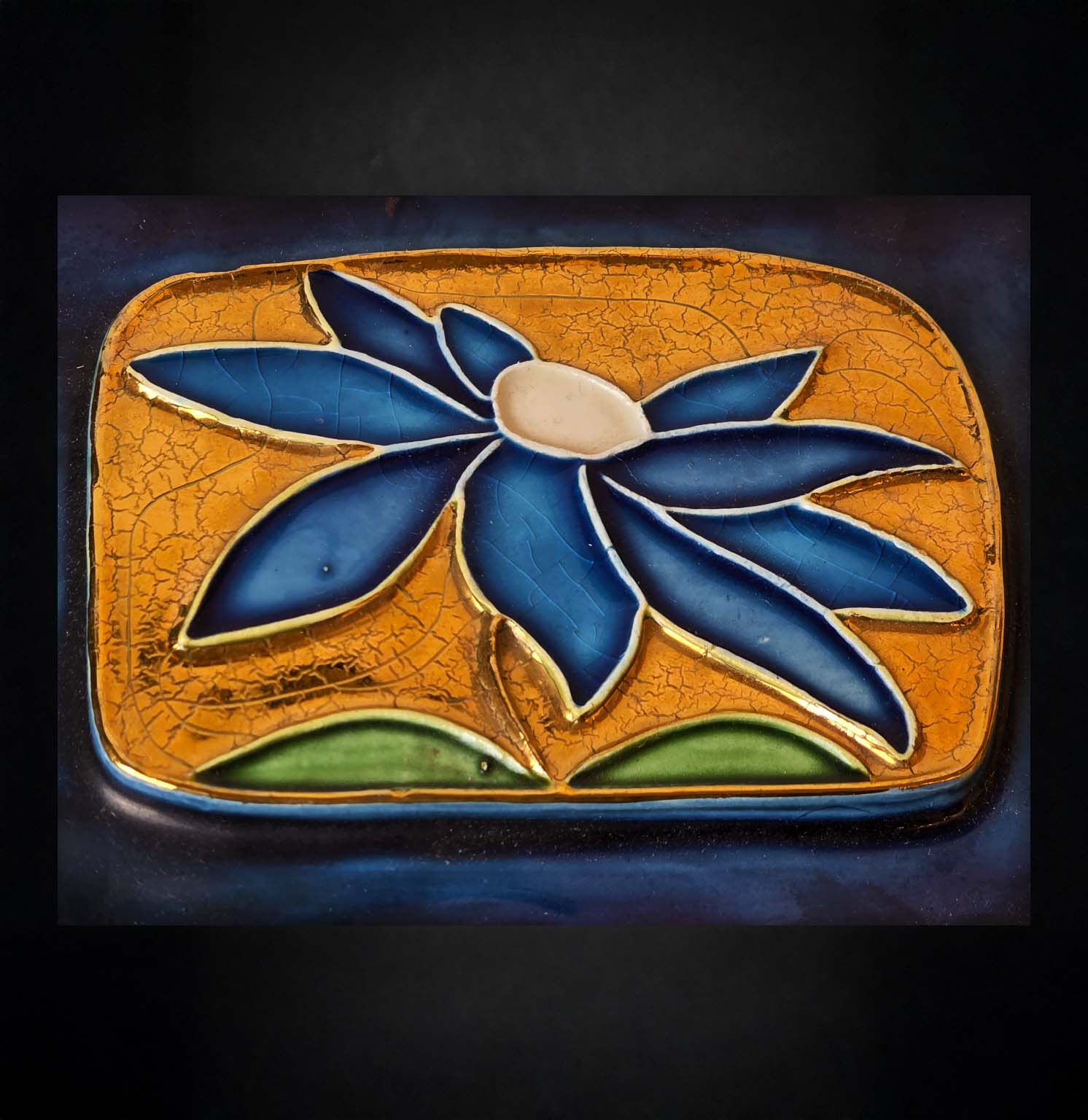 Boîte en céramique par Mithé Espelt - Décor Fleur de Tiaré