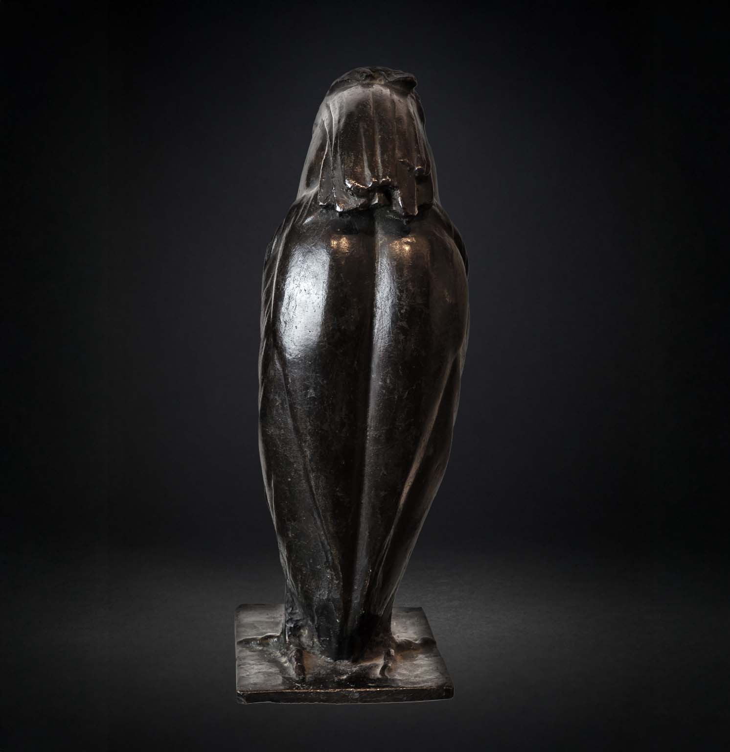 Sculpture en bronze patiné – Oiseau stylisé signé A. Bossi