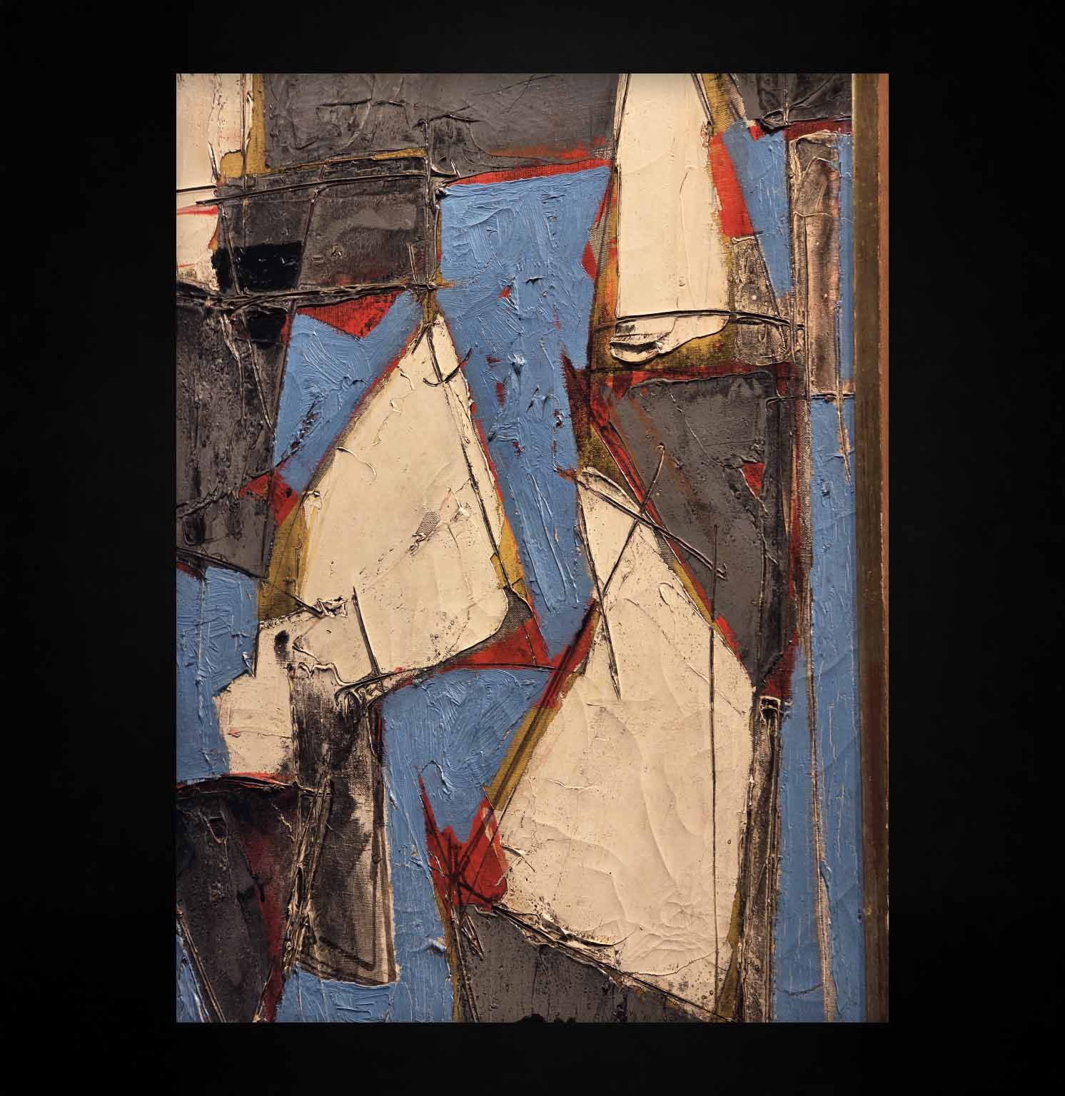 Huile sur toile - "Vue d'un port" signée Claude Vénard (1913–1999)