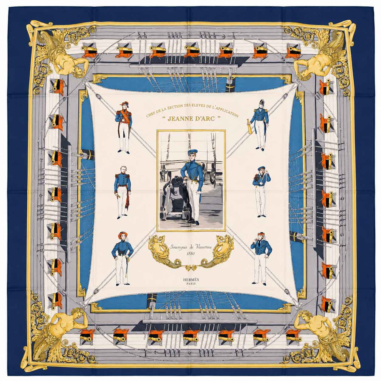 Carré Hermès Vintage « Jeanne d’Arc croiseur école d’application »