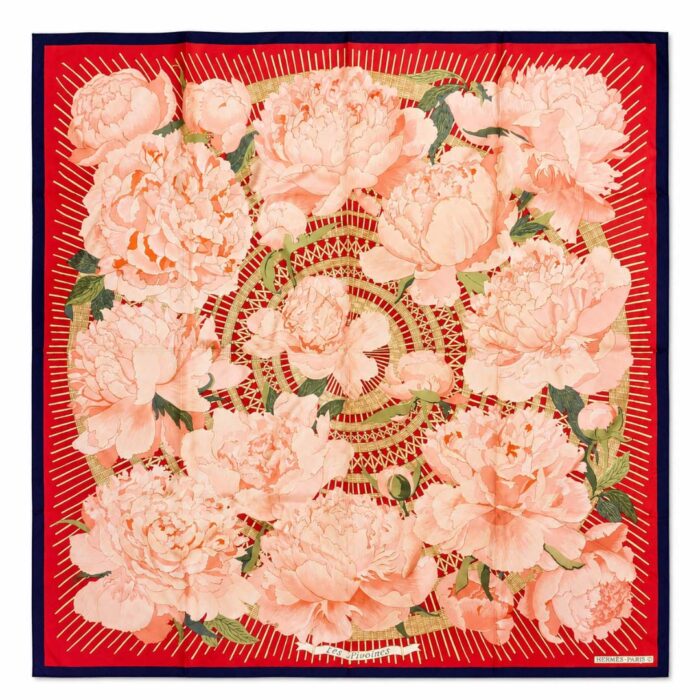 Carré Hermès Vintage "Les Pivoines"