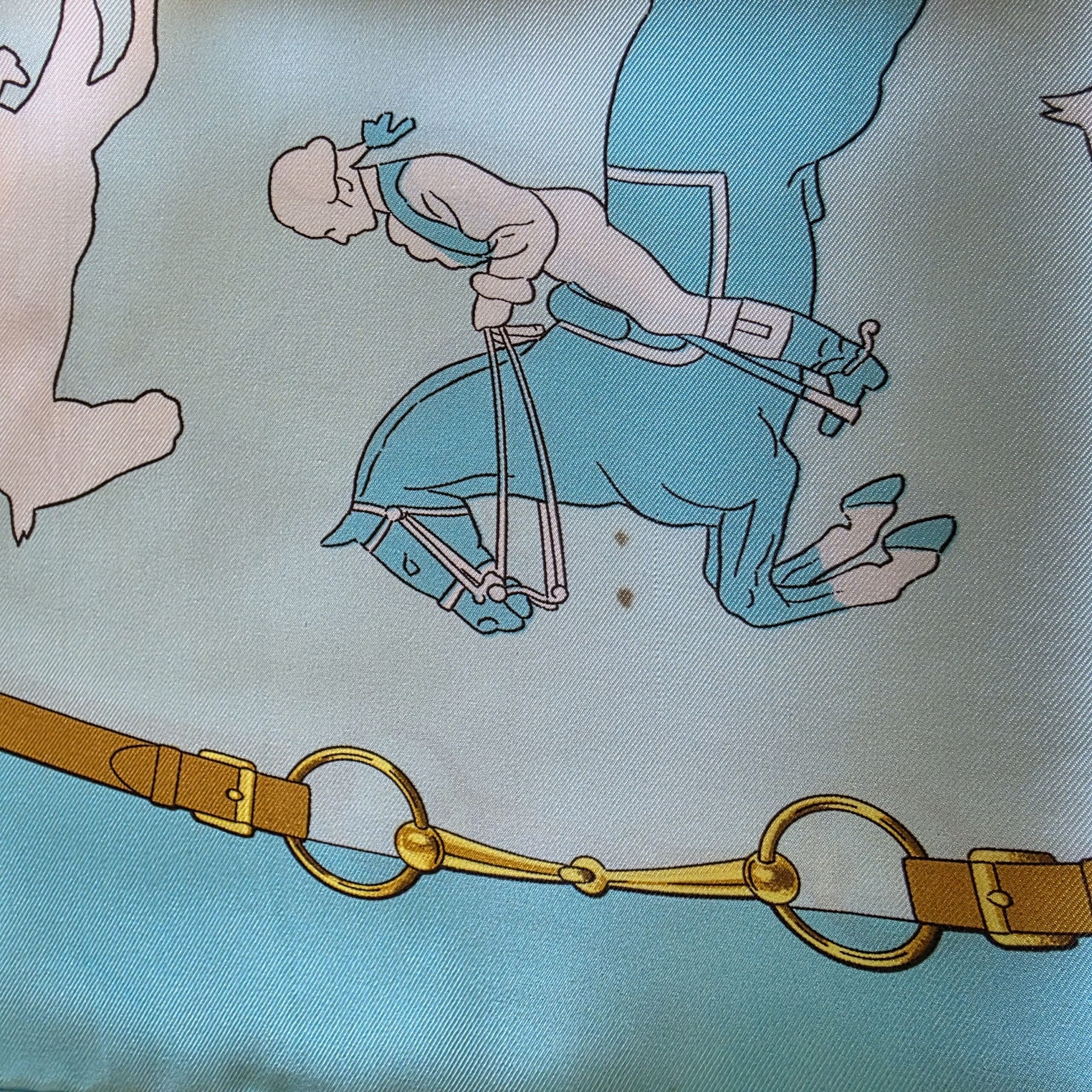 Carré Hermès Vintage "Manège" (turquoise)