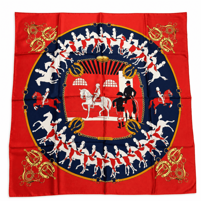 Carré Hermès Vintage "Manège" (rouge vermillon)