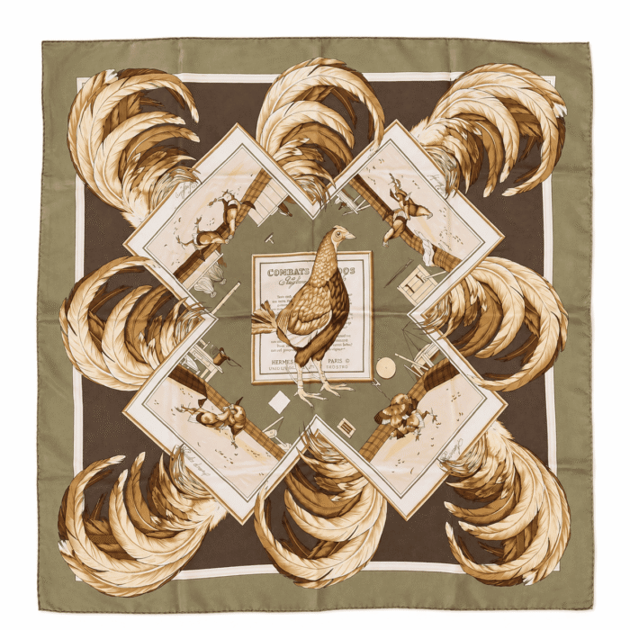 Carré Hermès Vintage "Combats de Coqs"