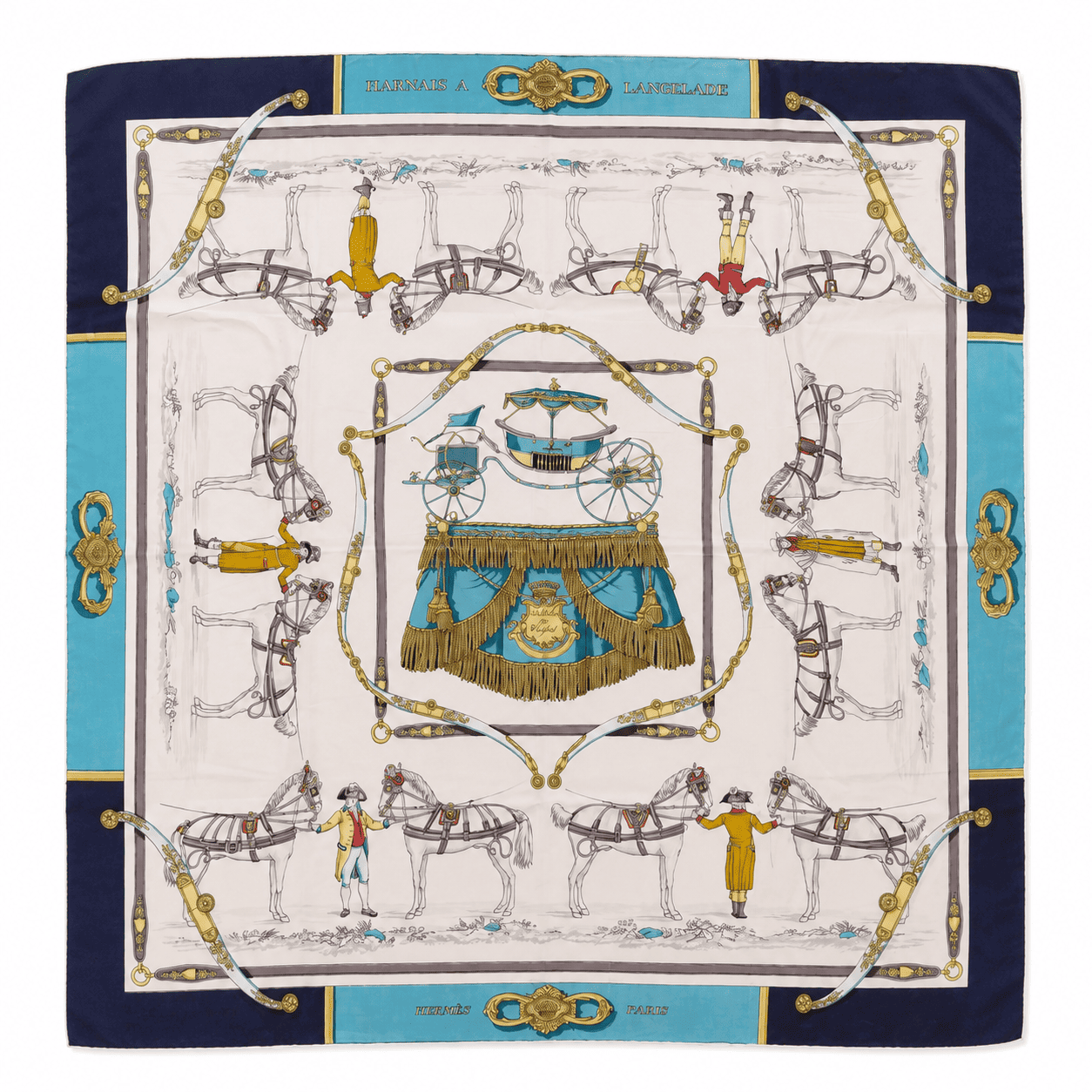 Carré Hermès Vintage « Harnais à l&rsquo;Anglaise »