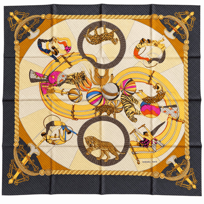 Carré Hermès Vintage « Circus » (plissé)