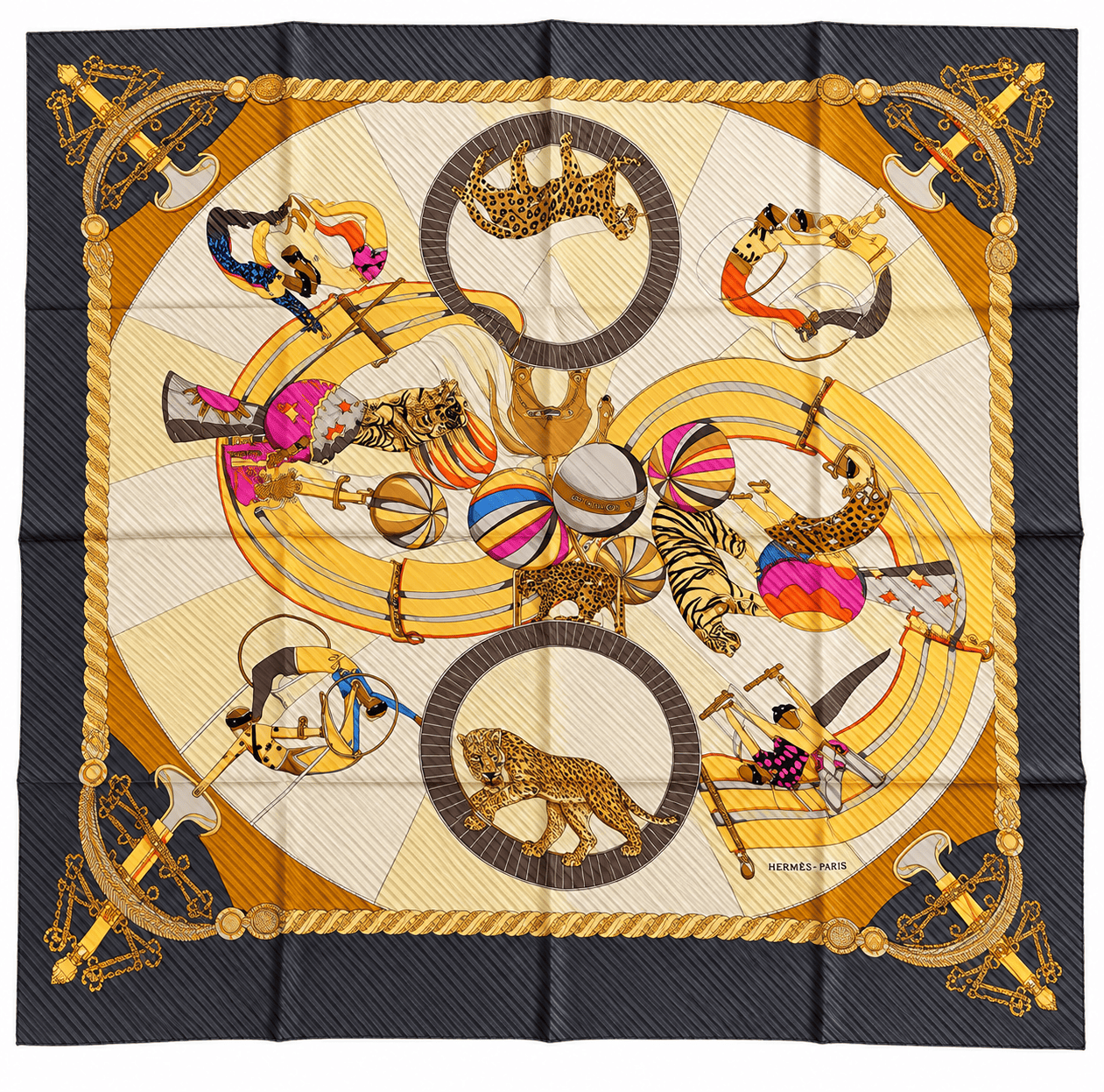 Carré Hermès Vintage « Circus » (plissé)